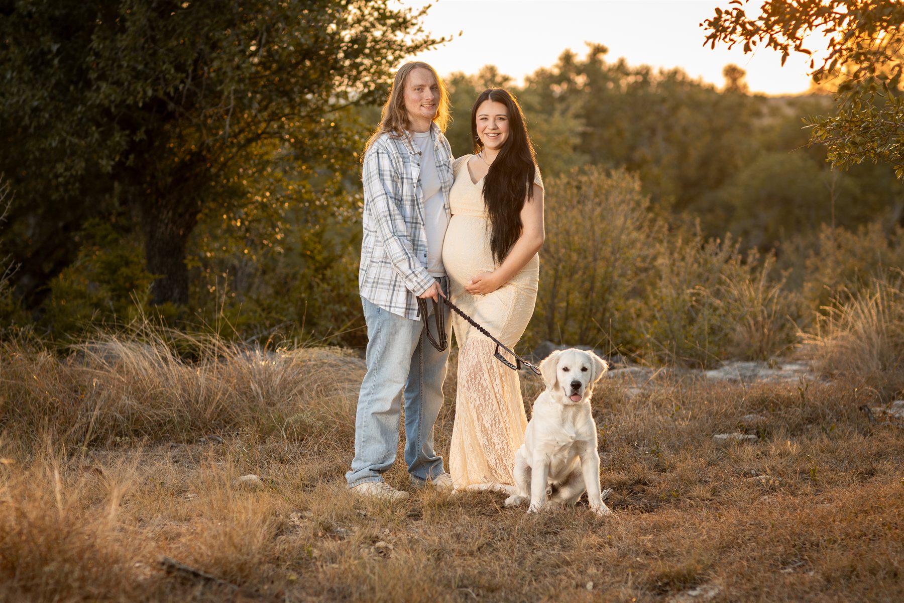 Relaxed outdoor family portrait with young children